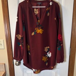 Madison Burgundy Floral Blouse